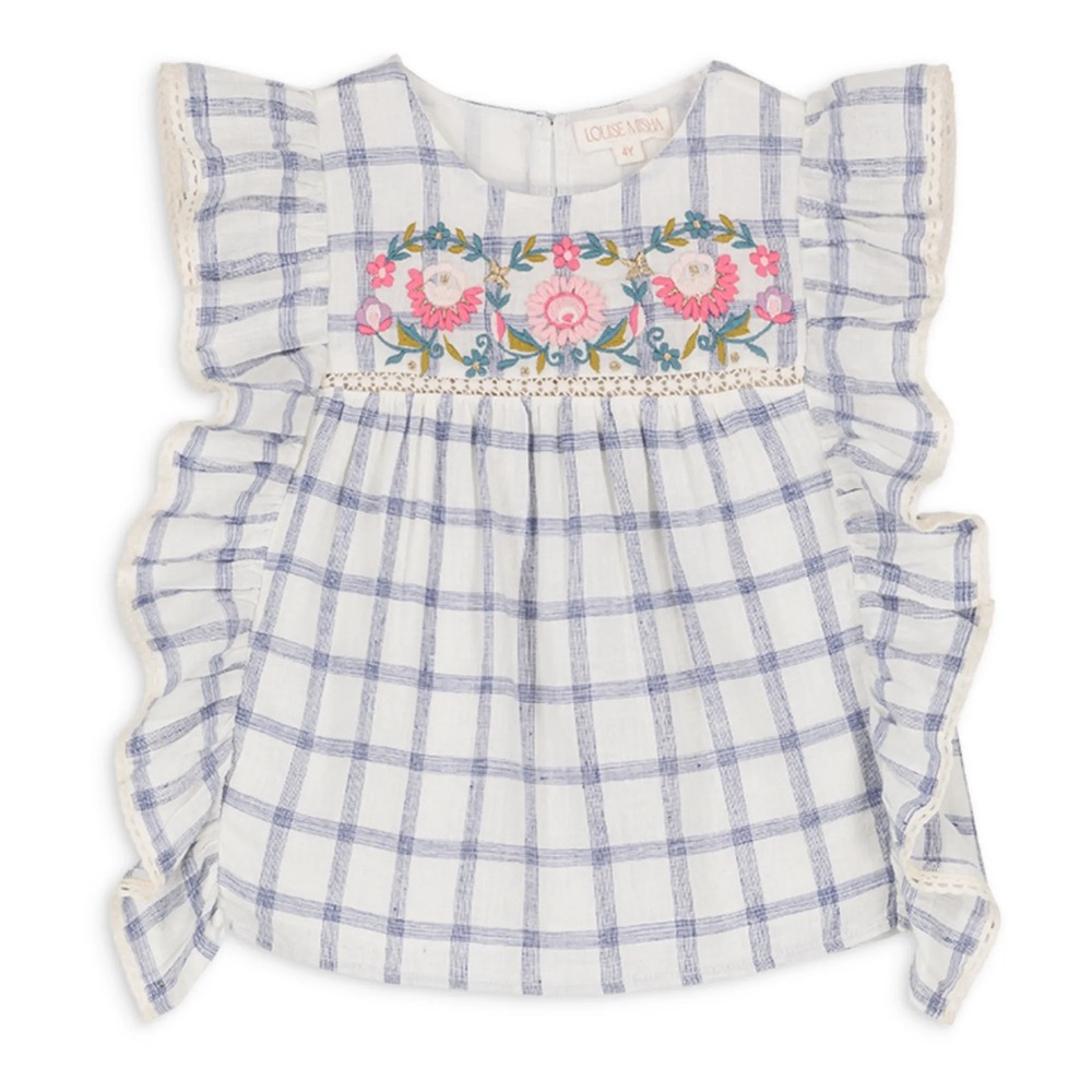 LOUISE MISHA 
Mala Linen blouse | Blue - Size 18 MNTS